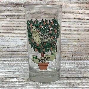 Vintage Twelve Days of Christmas 4th Day Colly Birds 12 oz Tumbler Collins Glass